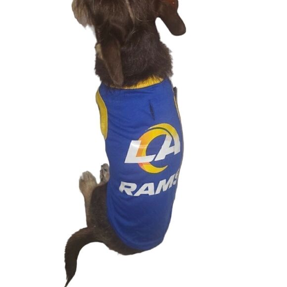 Silver Paw Los Angeles Rams Doggie T Shirt Jersey Size Medium - Picture 11 of 16